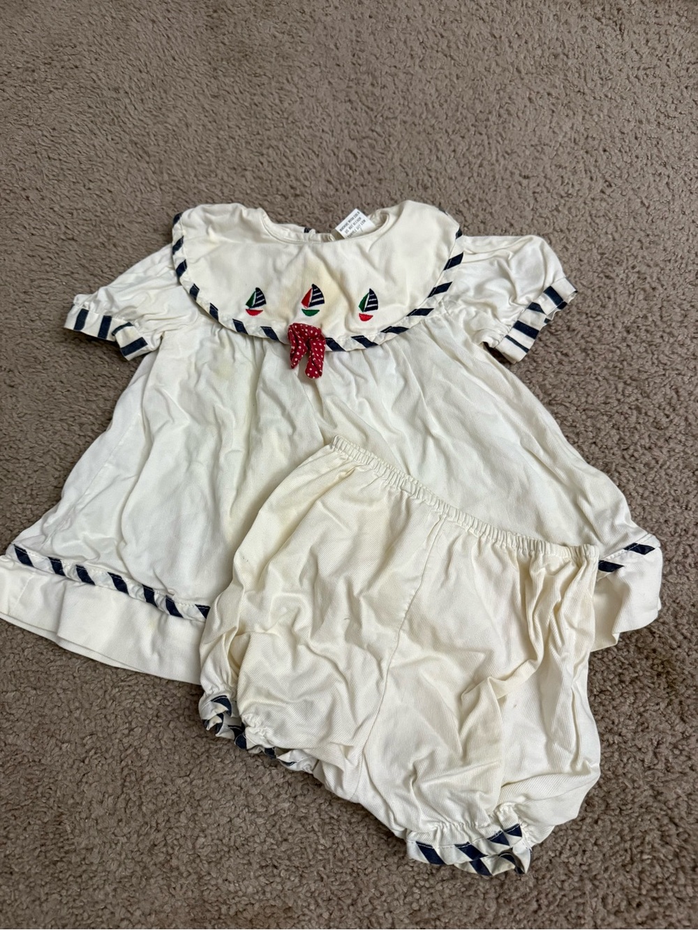 Vintage 90s Sailor Dress Kalula Kids 24 Months Baby Girl Patriotic Nautical